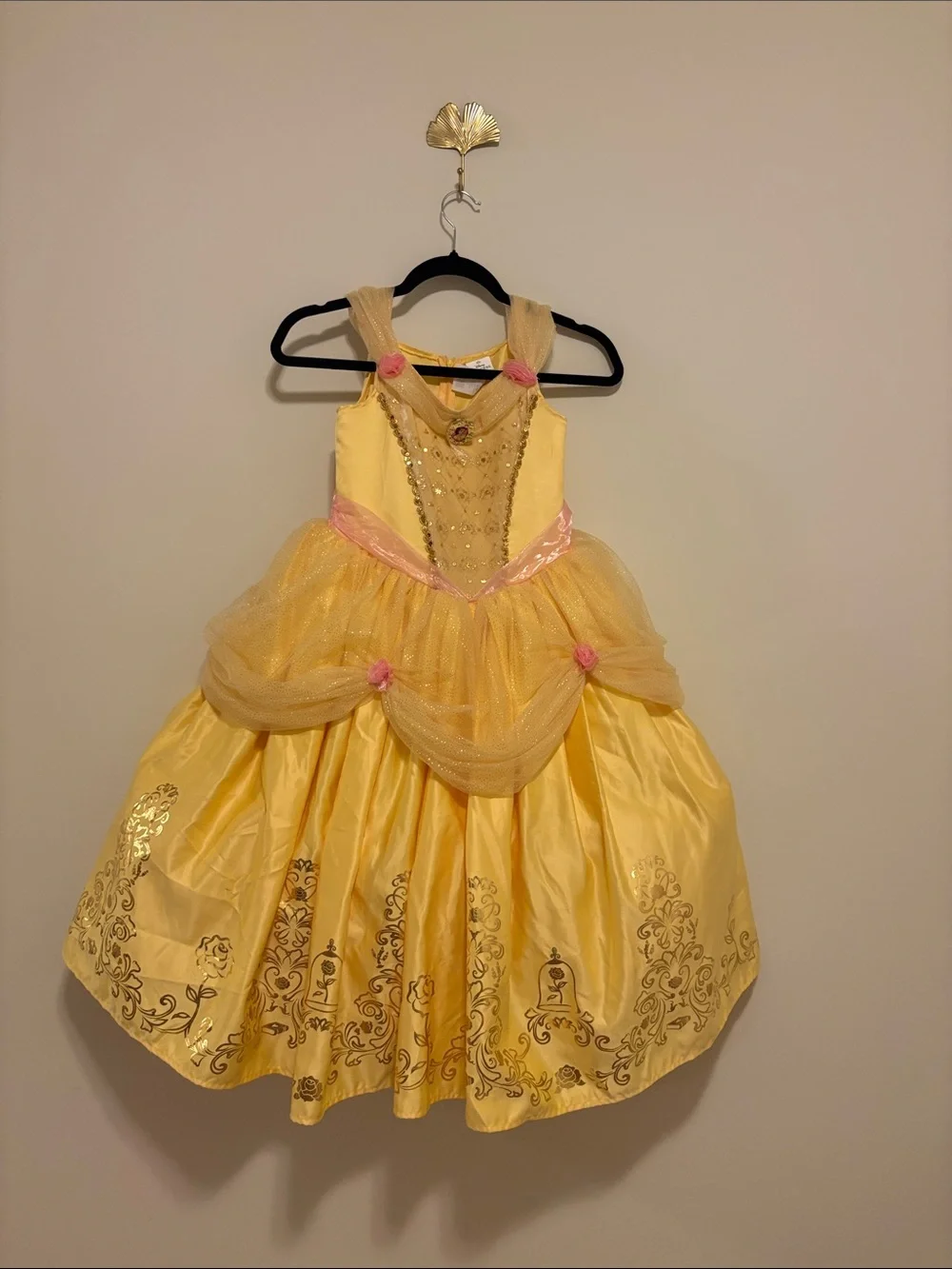 Disney   Yellow Princess Belle  Dress with Pink Accents The Beauty and The Beast
